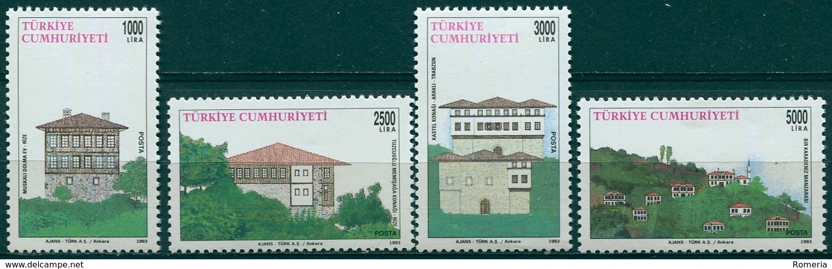 Turquie - 1993 - Yt 2737/2740 - Habitat Traditionnel De La Mer Noire - ** - Unused Stamps