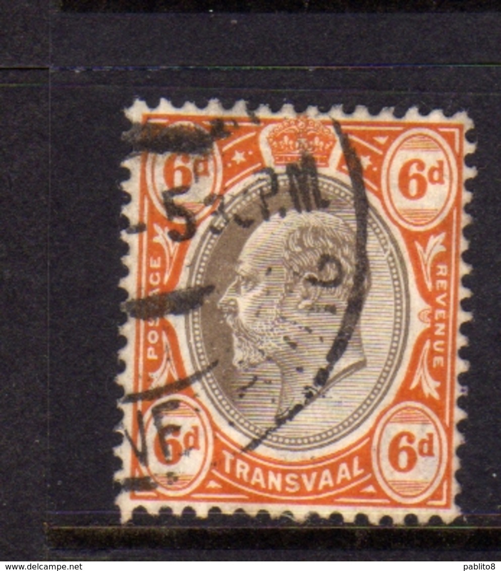 TRANSVAAL 1902 1903 KING EDWARD VII RE EDOARDO PENNY 6p USATO USED OBLITERE' - Transvaal (1870-1909)