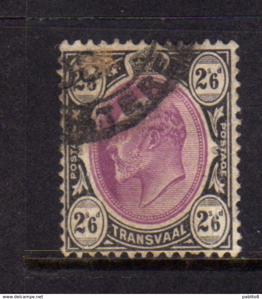 TRANSVAAL 1902 1903 KING EDWARD VII RE EDOARDO 2sh 6p 2/6 USATO USED OBLITERE' - Transvaal (1870-1909)