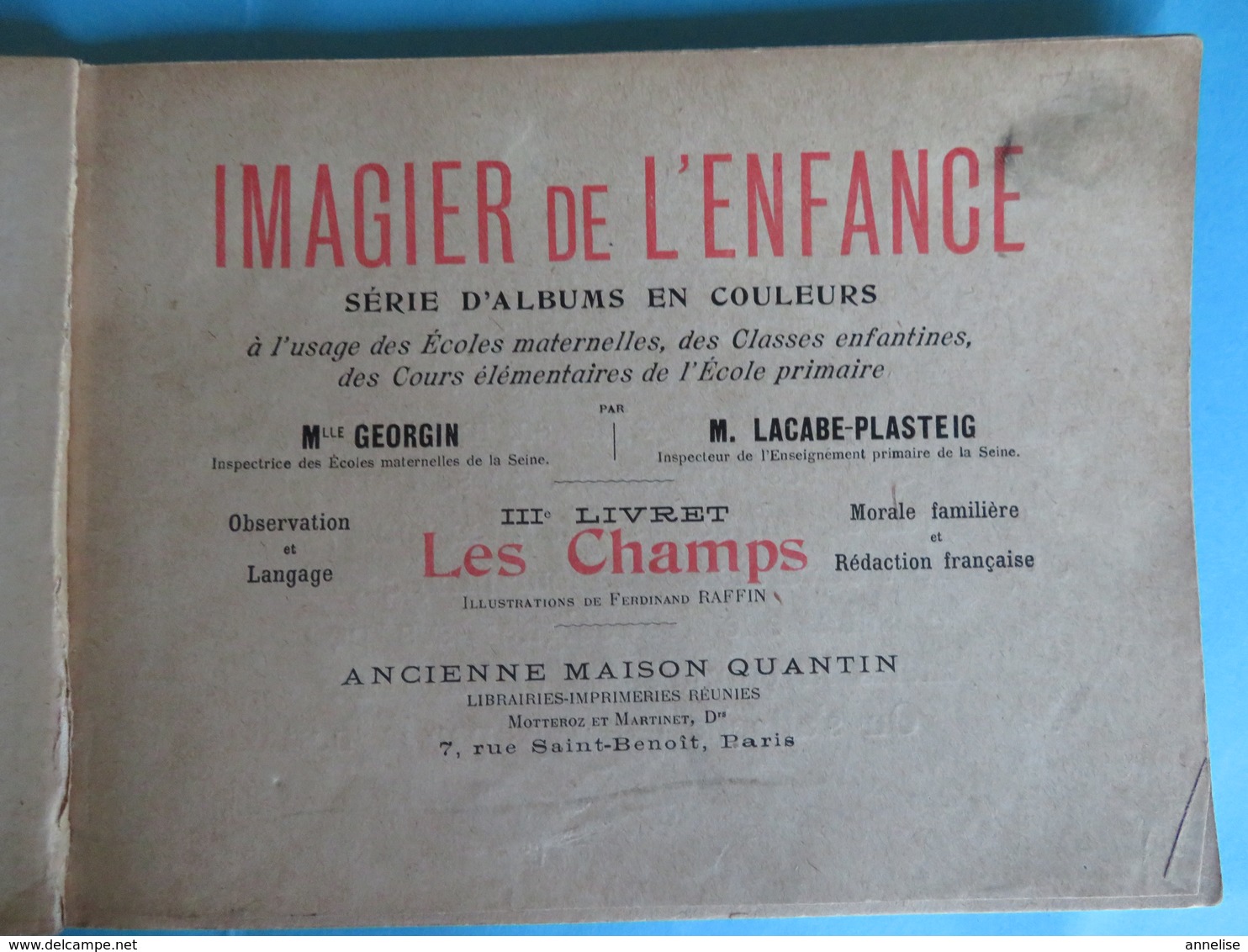 Imagier De L'Enfance 1919 Vol 3 Les Champs Album 15 Scènes Illustrées - 1901-1940