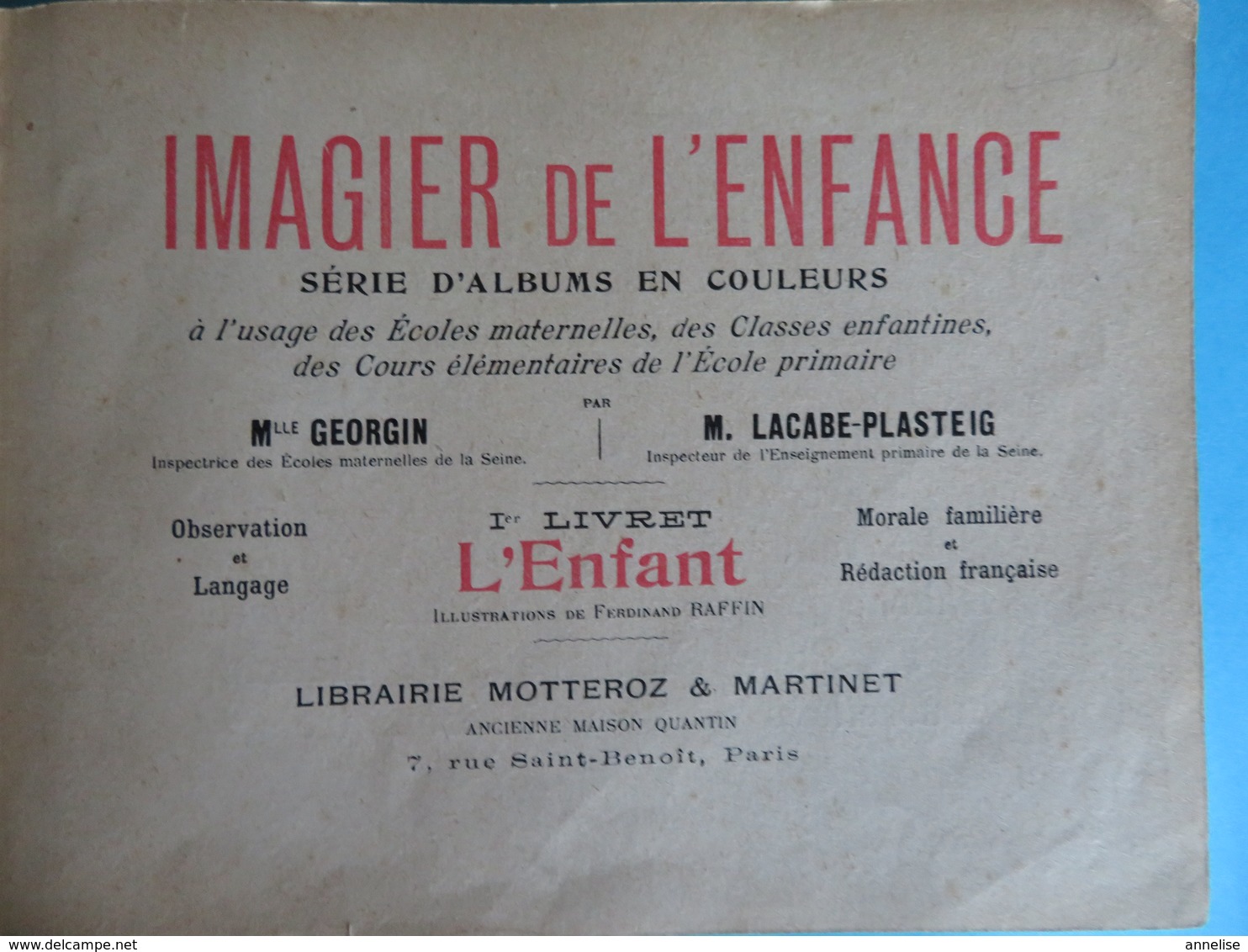 Imagier De L'Enfance 1919 Vol 1 L'Enfant Album 15 Scènes Illustrées - 1901-1940