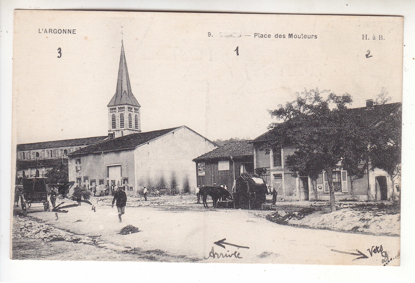 SP- 55 - ESNES - Argonne - Place Mouleurs - Guerre 14 18 - Militaires - Autres & Non Classés