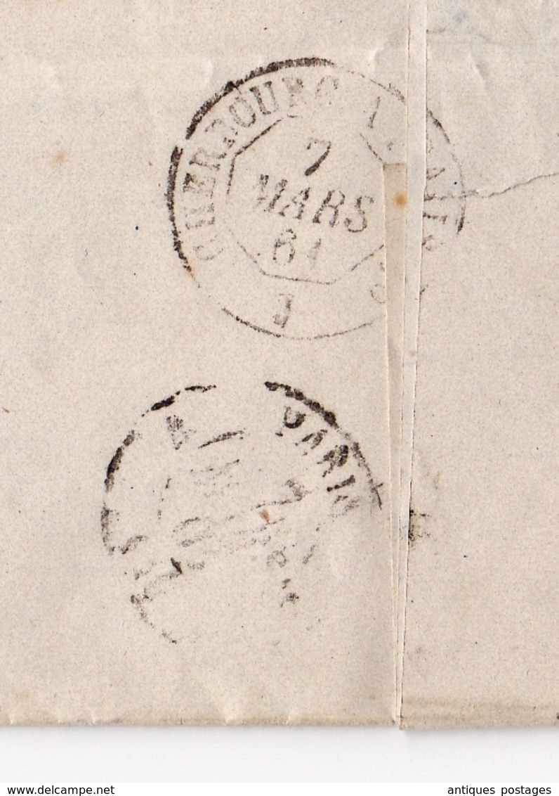 Lettre Avranches 1860 Manche Desruisseaux Notaire Paire Napoléon III 10 Centimes