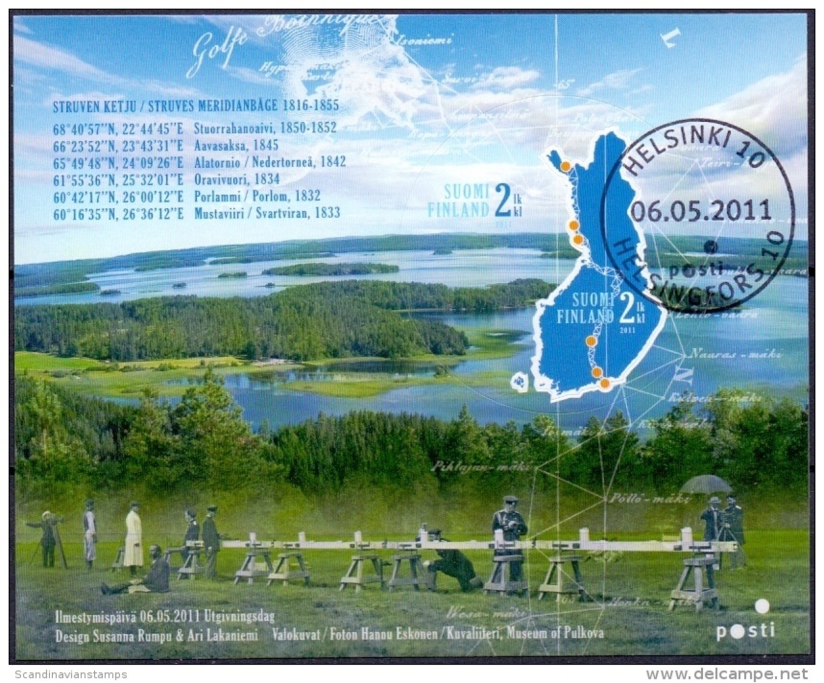 FINLAND 2011 Blok Struve Geodetic GB-USED - Usados