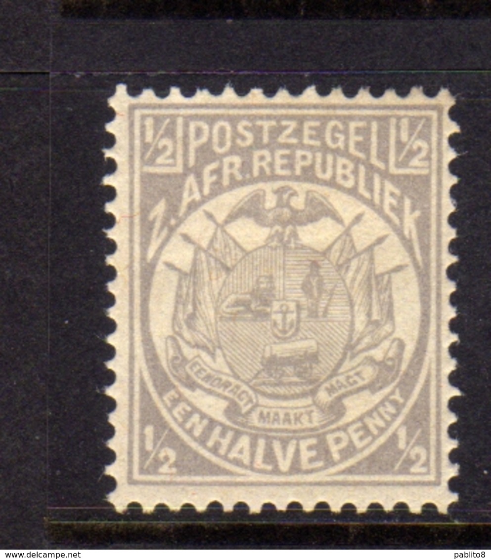 TRANSVAAL Zuidafrikaansche Republiek 1885 1893 COAT OF ARMS STEMMA ARMOIRIES HALF PENNY 1/2p MNH - Transvaal (1870-1909)