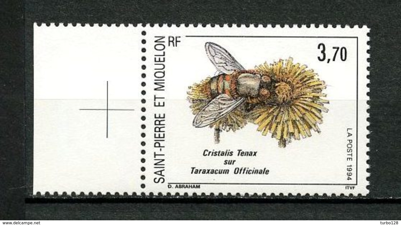 SPM MIQUELON 1994  N° 594 ** Neuf MNH Superbe C 2 € Faune Insectes Fleurs Insects Flowers Animaux Cristalis Tenax - Neufs