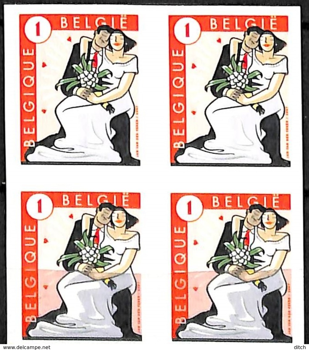 D - [154828]TB//**/Mnh-Belgique 2007 - N° 3738+a+b+c, Circonstances, Mariage, Les 4 Types Se Tenant, Permanents, Fêtes - - Unused Stamps