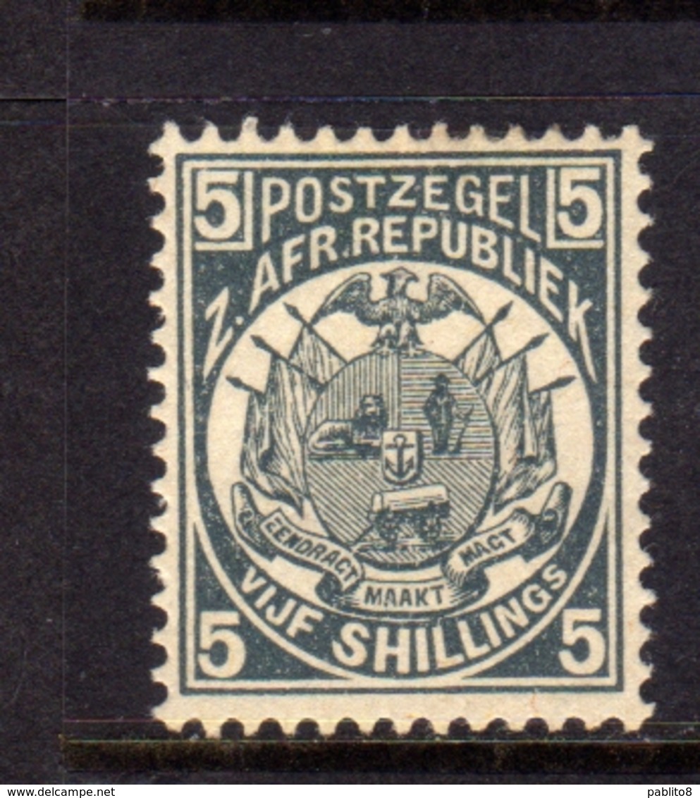 TRANSVAAL Zuidafrikaansche Republiek 1885 1893 COAT OF ARMS STEMMA ARMOIRIES SHILLING 5sh MNH - Transvaal (1870-1909)