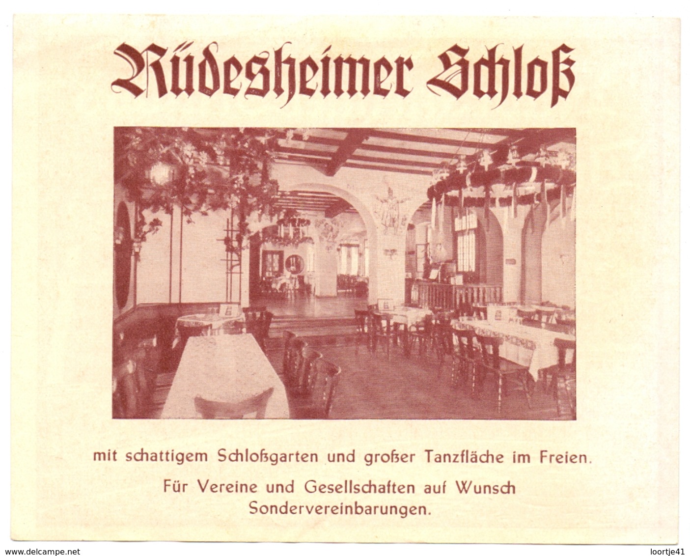 Etiket Etiquette - Pub Reclame Rüdesheimer Schloss - Rüdesheim - Etiquettes D'hotels