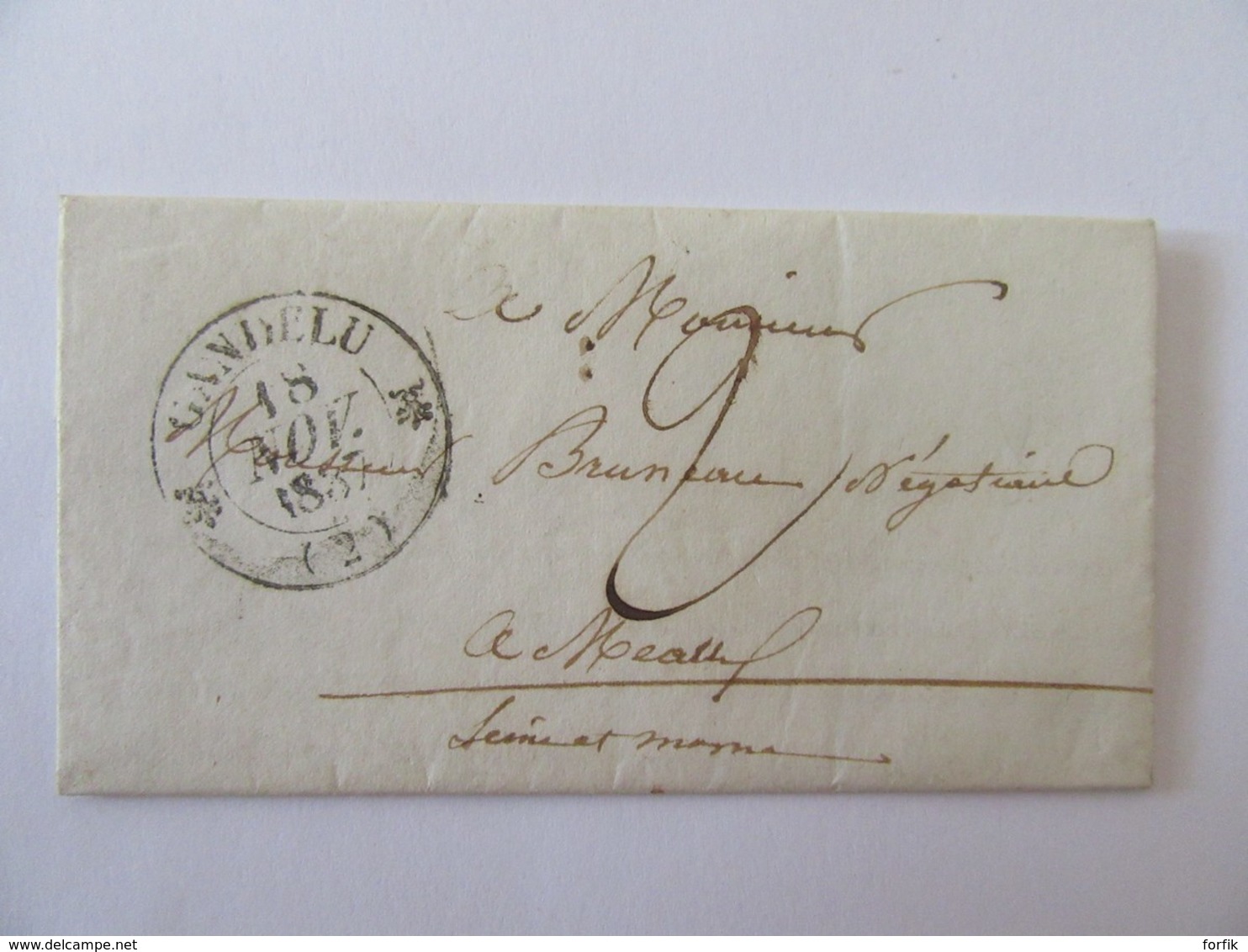 Lettre Gandelu Vers Meaux - Cachet Type 13 + Taxe Manuscrite - 1837 - 1801-1848: Précurseurs XIX