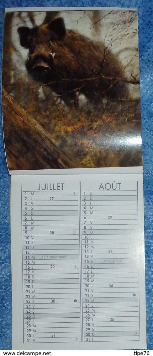 Petit Calendrier De Poche 1998 16 Pages Chasse Renard Lièvre Sanglier Chien Chrvreuil Faisan - Small : 1991-00