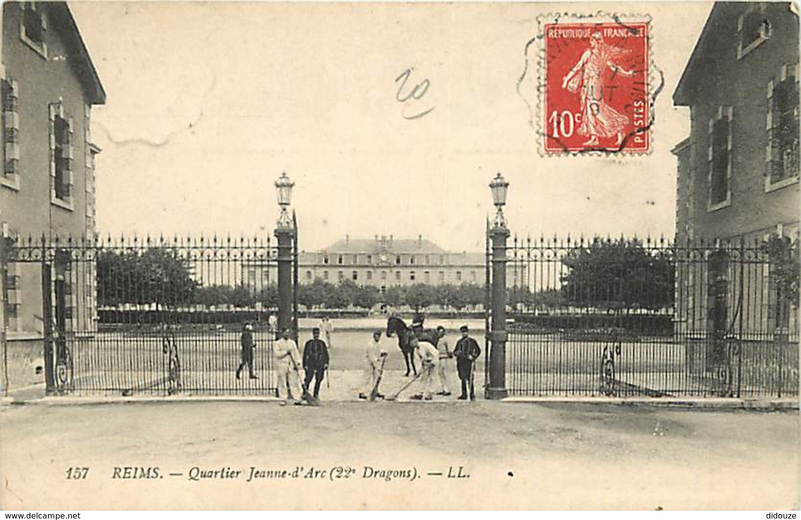 51 - Reims - Quartier Jeanne-d'Arc (22e Dragons) - Animée - Militaria - Correspondance - Oblitération Ronde De 1909 - Vo - Reims