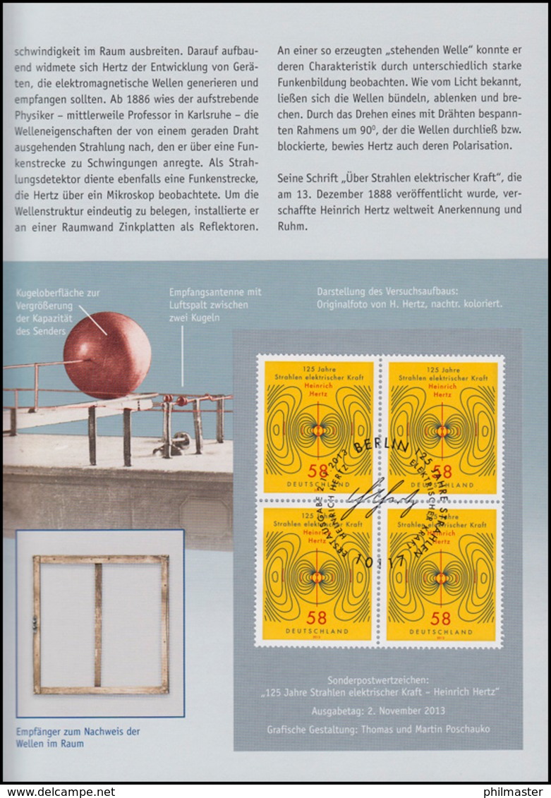 3036 Heinrich Hertz: Elektrische Kraft & Elektrische Strahlung - EB 7/2013 - Sonstige & Ohne Zuordnung