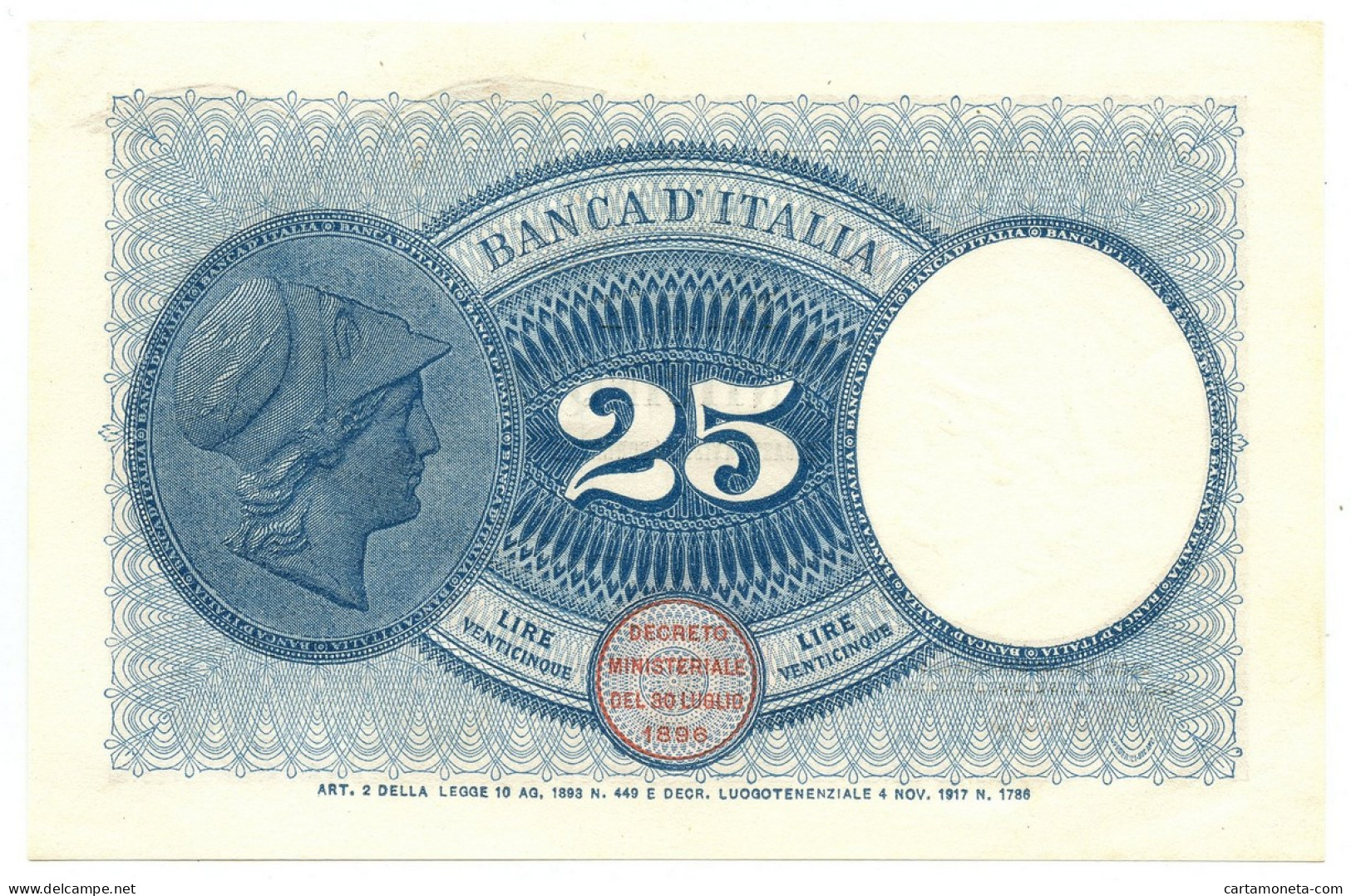 25 LIRE BANCA D'ITALIA AQUILA CON BANDIERA SABAUDA 22/01/1919 QFDS - Regno D'Italia - Altri