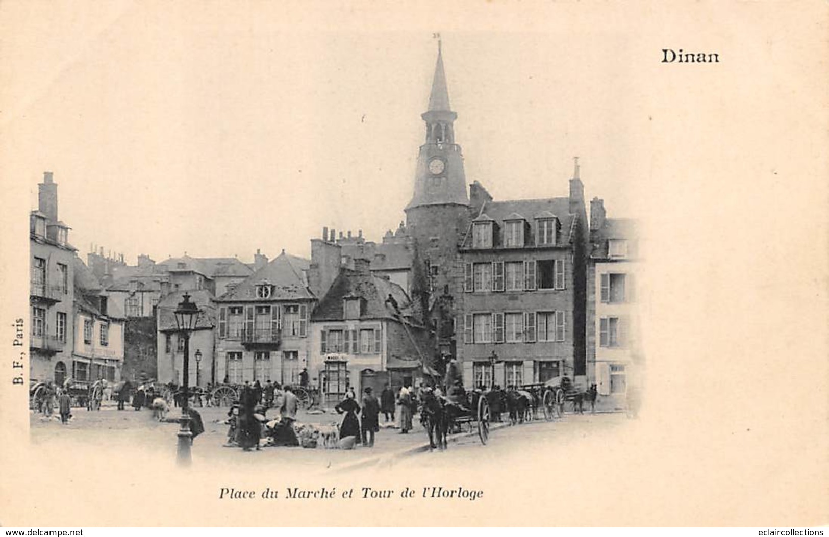 Dinan     22       Place Du Marché Et Tour De L'Horloge              (voir Scan) - Dinan