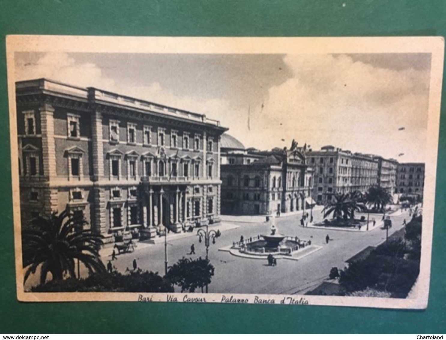 Cartolina Bari Via Cavour - Palazzo Banca D'Italia - 1942 Ca. - Bari