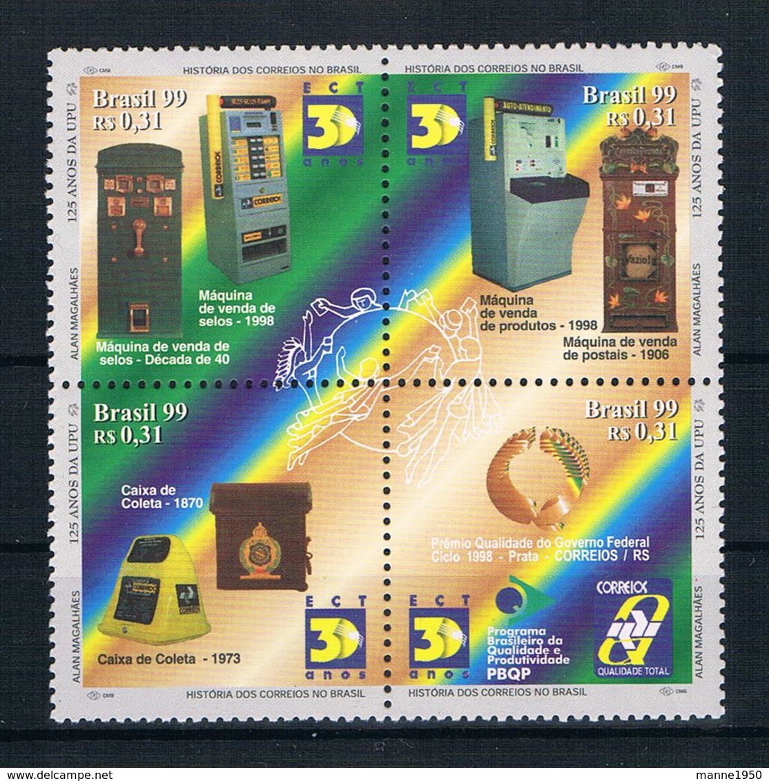 Brasilien 1999 UPU Mi.Nr. 2931/34 4er Block ** - Ungebraucht