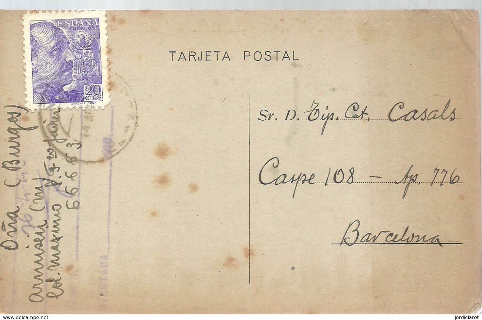 TARJETA POSTAL  COMERCIAL 1940 OÑA  BURGOS - Cartas & Documentos