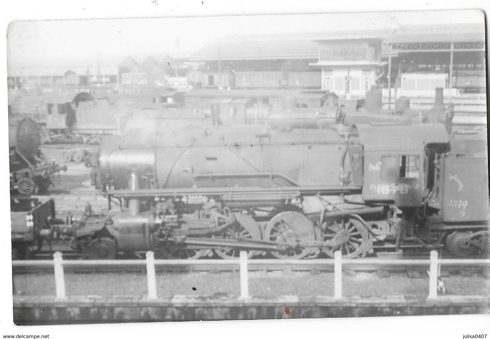 PARIS (75) Photographie Format Cpa Dépot Des Batignolles Locomotives Gros Plan 1944 - Métro Parisien, Gares