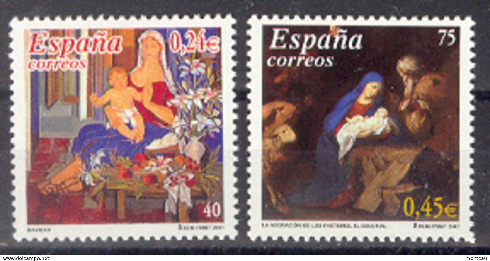 Spain 2001 - Navidad Ed 3835-36 - Nuevos