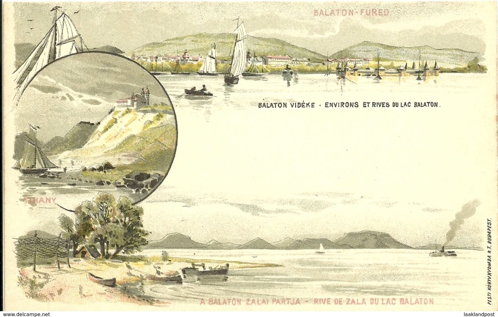 Illustrated Postal Stationary 1896 Mint  Balaton Lake And Environs Ship - Ongebruikt