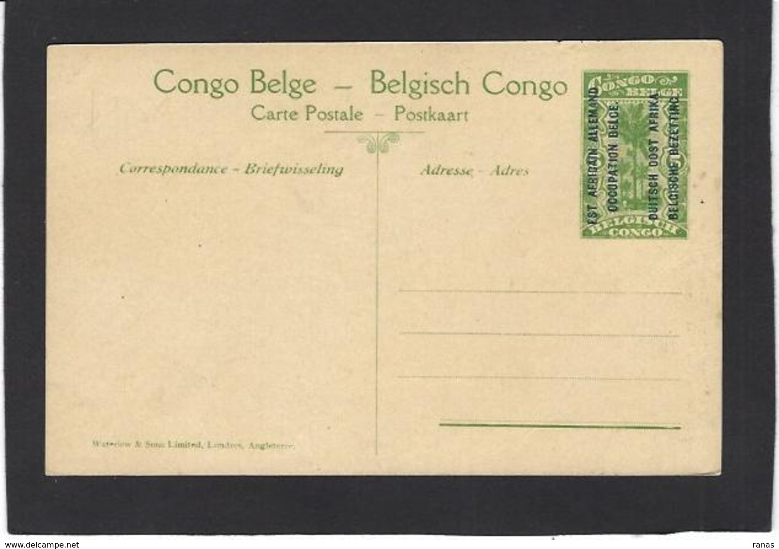 CPA Ruanda Afrique Noire Musinga Le Roi Royalty Voir Scan Du Dos Entier Postal Surchargé Belgique Allemagne - Rwanda