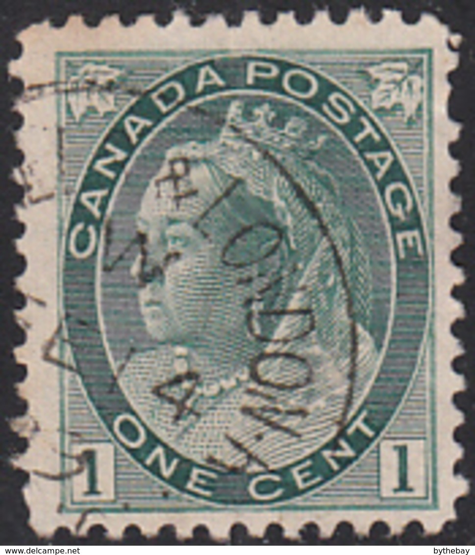 Canada 1898 Used Sc 75 1c Victoria Numeral Issue RPO Cancel ? & London - Oblitérés