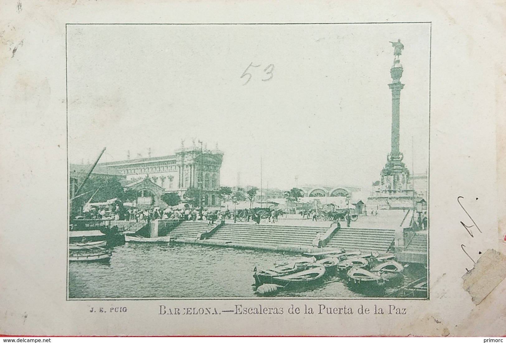 Barcelona, Lot 4 Postcards: Plaza Real, Escelares De La Puerta De La Paz, Calle De Balmes, Plaza De Cataluna - Barcelona