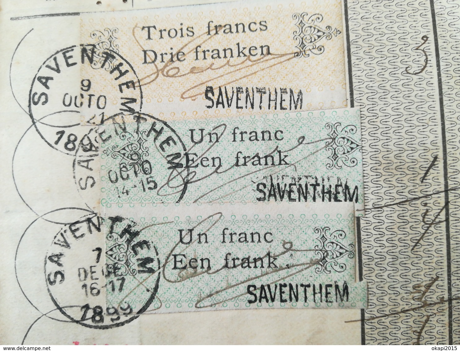 VIEUX LIVRET ÉPARGNE CGER ANNÉE 1899 SAVENTHEM COMPLÉTÉ AVEC TIMBRES SUR 4 PAGES  VIEUX PAPIERS - Documents Historiques