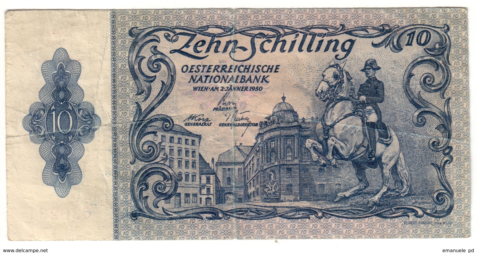 Austria 10 Shillings 02/01/1950 2 Auflage .J. - Austria