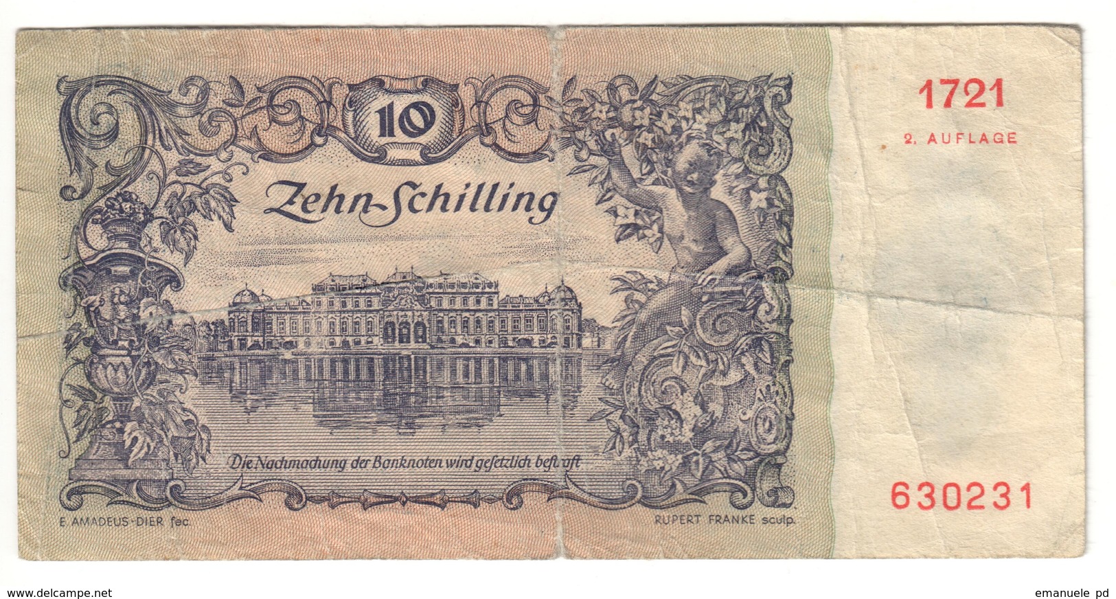 Austria 10 Shillings 02/01/1950 2 Auflage .J. - Austria