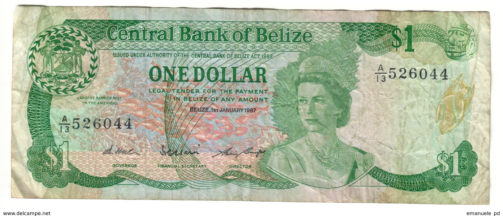 Belize 1 Dollar 1987 .J. - Belize