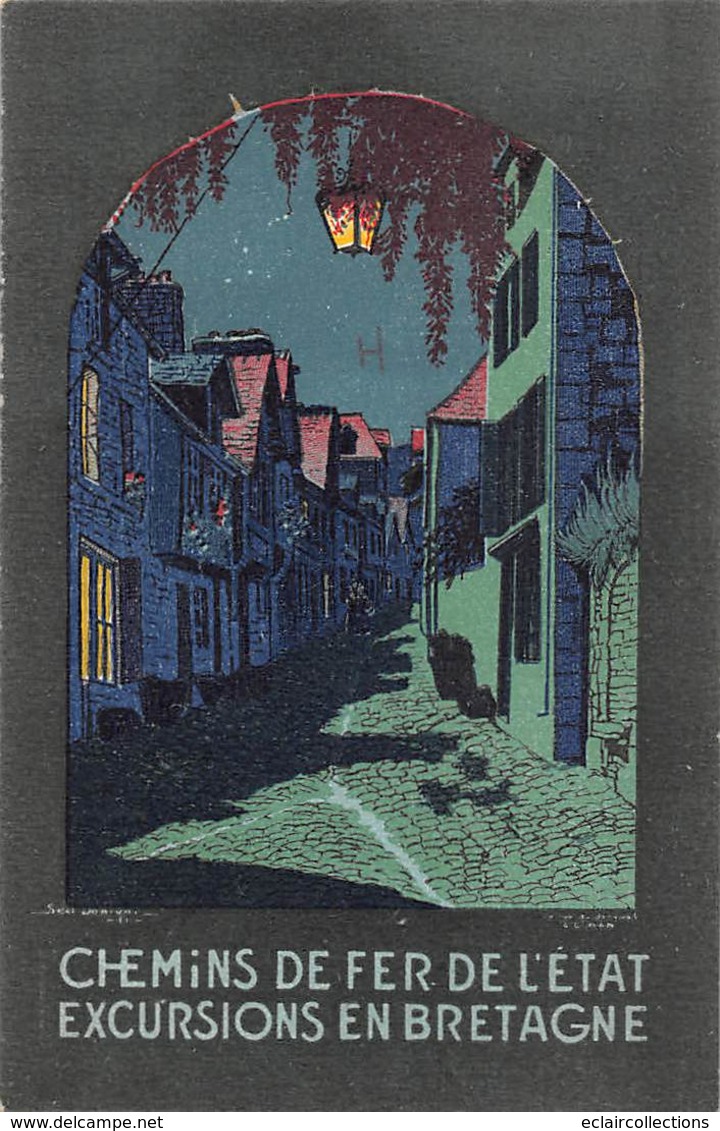 Dinan       22      Carte Dessinée Des Chemin De Fer De L'Etat       (voir Scan) - Dinan