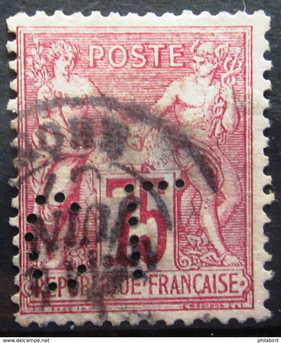 FRANCE              N° 71 Perforé             OBLITERE - 1876-1878 Sage (Type I)