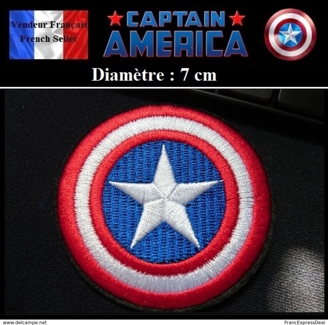 Écusson Brodé Thermocollant NEUF ( Patch Embroidered ) - Captain America - Ecussons Tissu