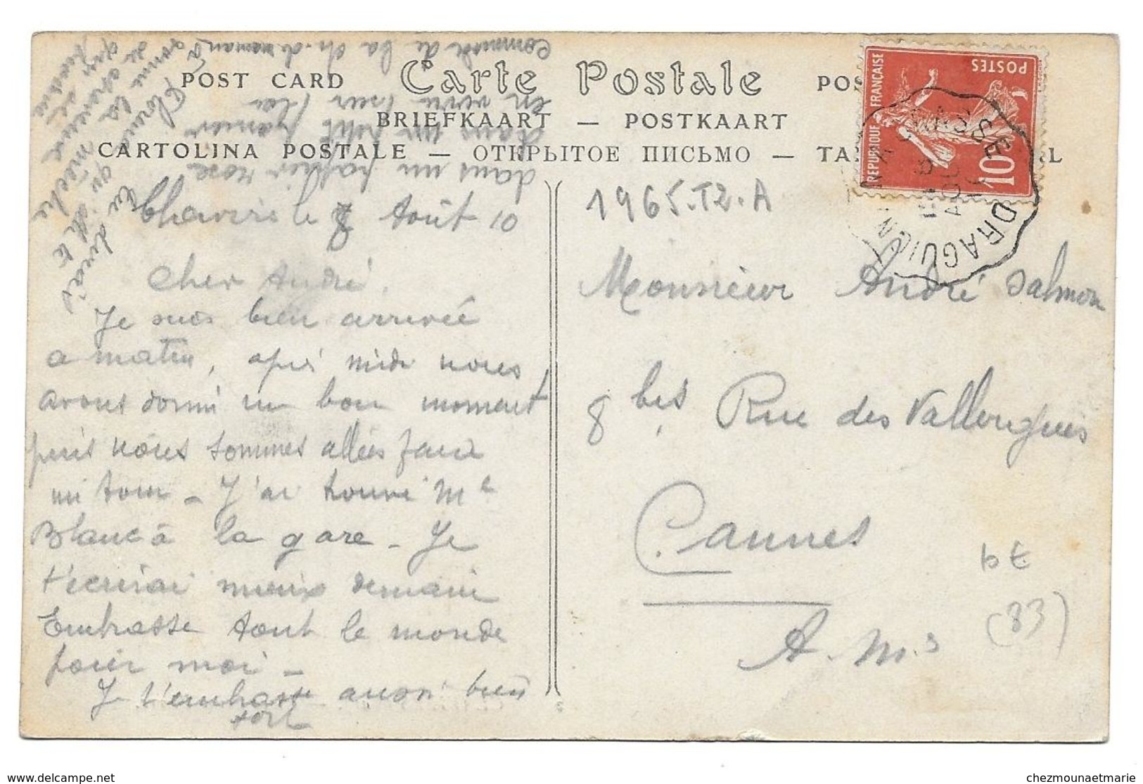 CLAVIERS PLACE SAINT PIERRE - ELEONORE ET MARIE LOUISE SUR LA CARTE - POUR SALMON CANNES - VAR - CONVOYEURS - CPA - Otros & Sin Clasificación