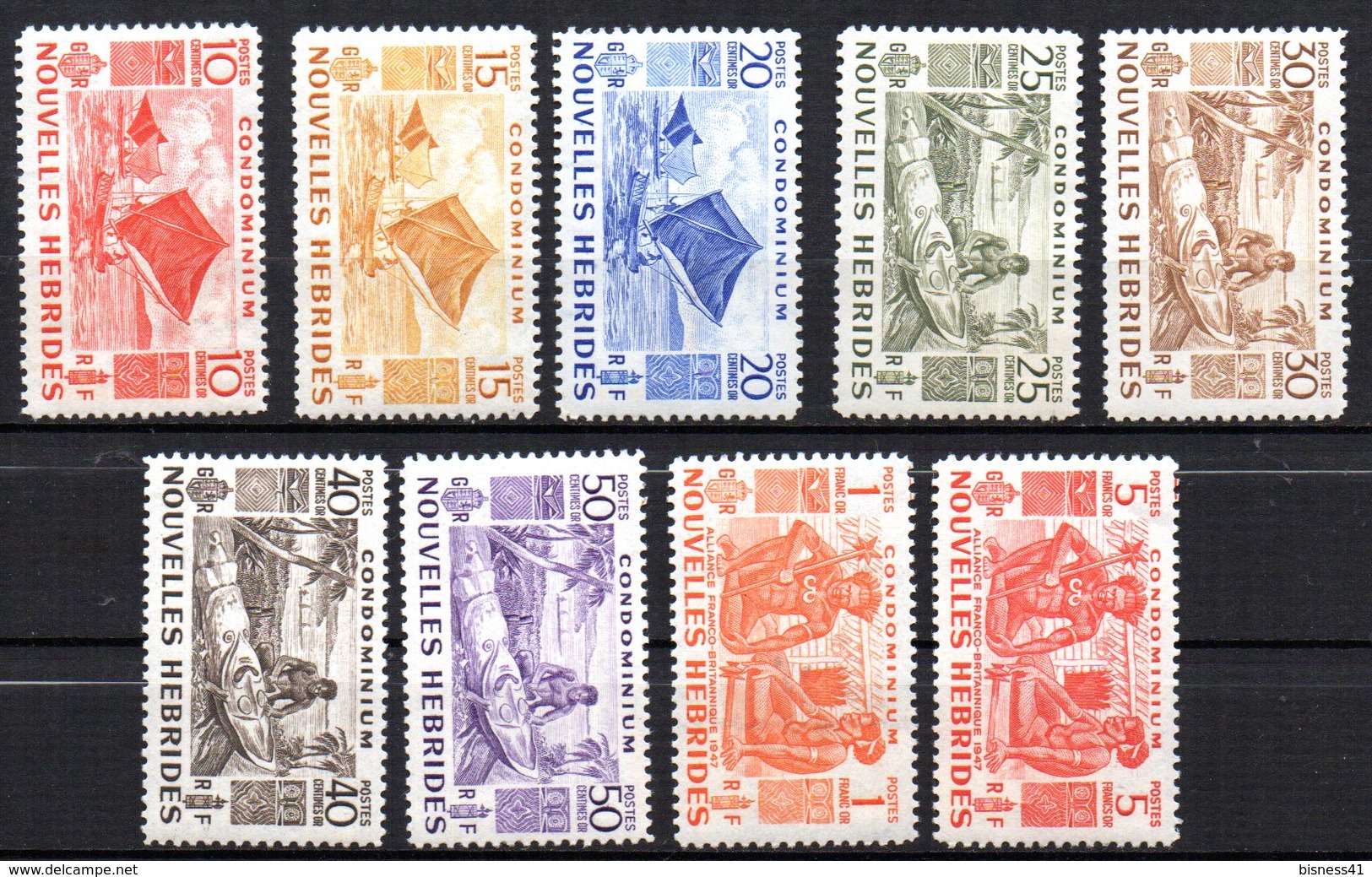 Col 15 Nouvelles Hebrides  N° 145 à 154 Sauf 153  Neuf  X MH  Cote : 48,00 € - Unused Stamps