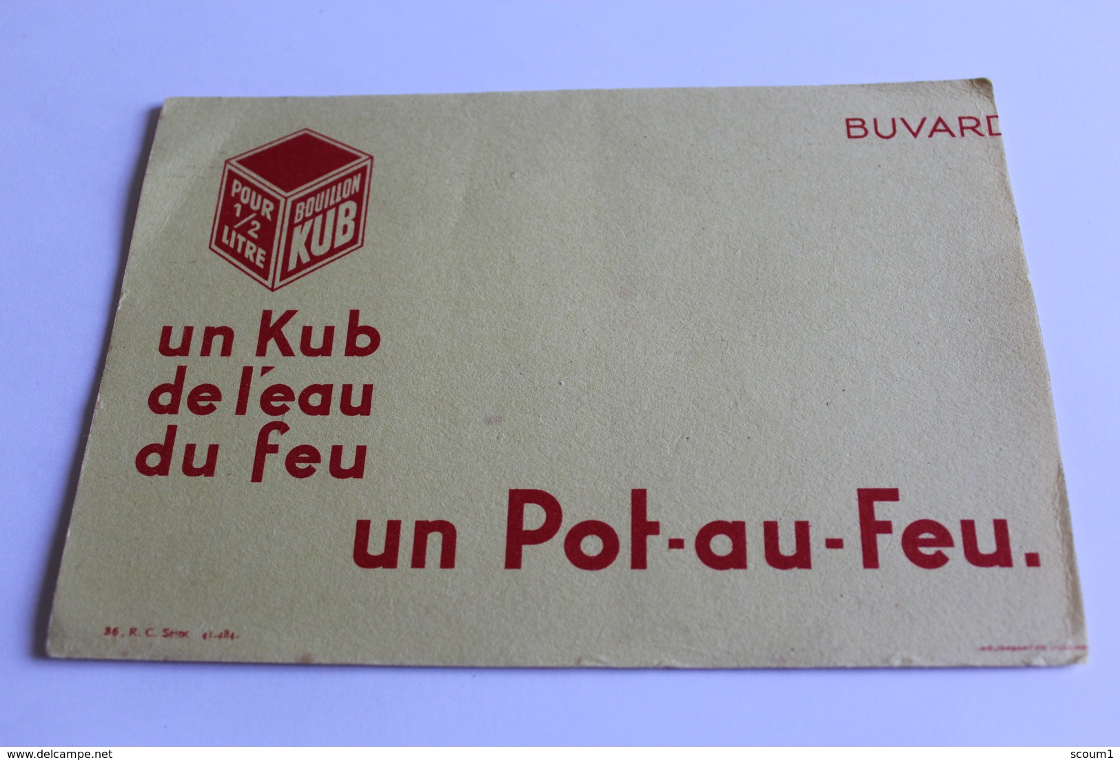 Buvard     BOUILLON KUB - Potages & Sauces