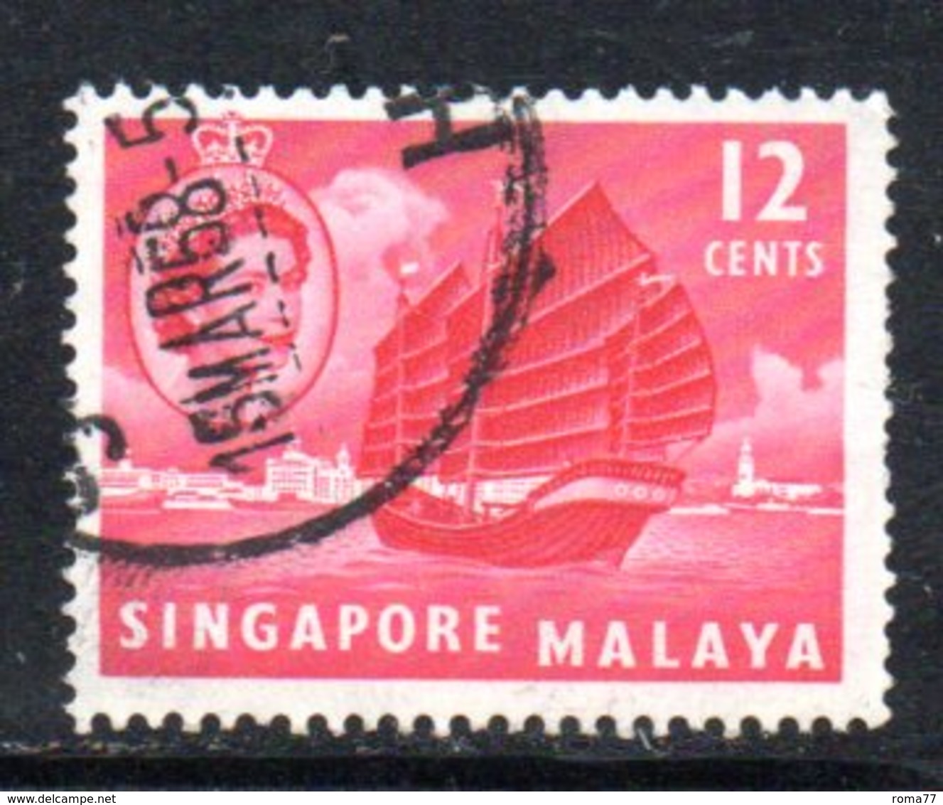 APR1720 - SINGAPORE 1955 , Yvert N. 35  Usato  (2380A) . - Singapur (...-1959)