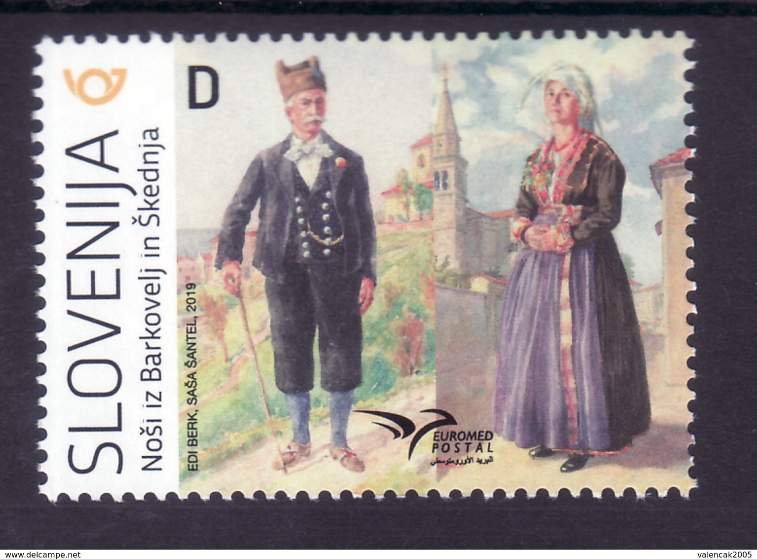 3333 Slovenia 2019 MNH Costumes Euromed France Malta Monaco Portugal Spain Turkey Tunisia Egypt Israel - Slowenien