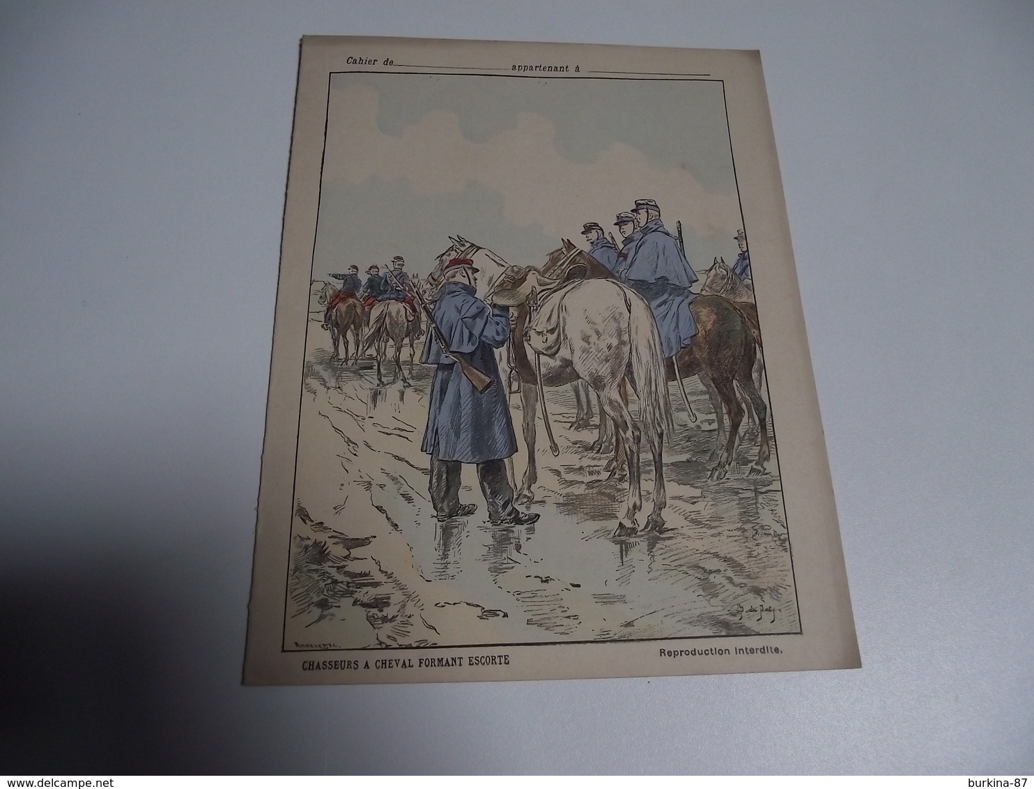 Protège Cahiers, Armée Française , Chasseurs à Cheval Formant Escorte - Collections, Lots & Séries