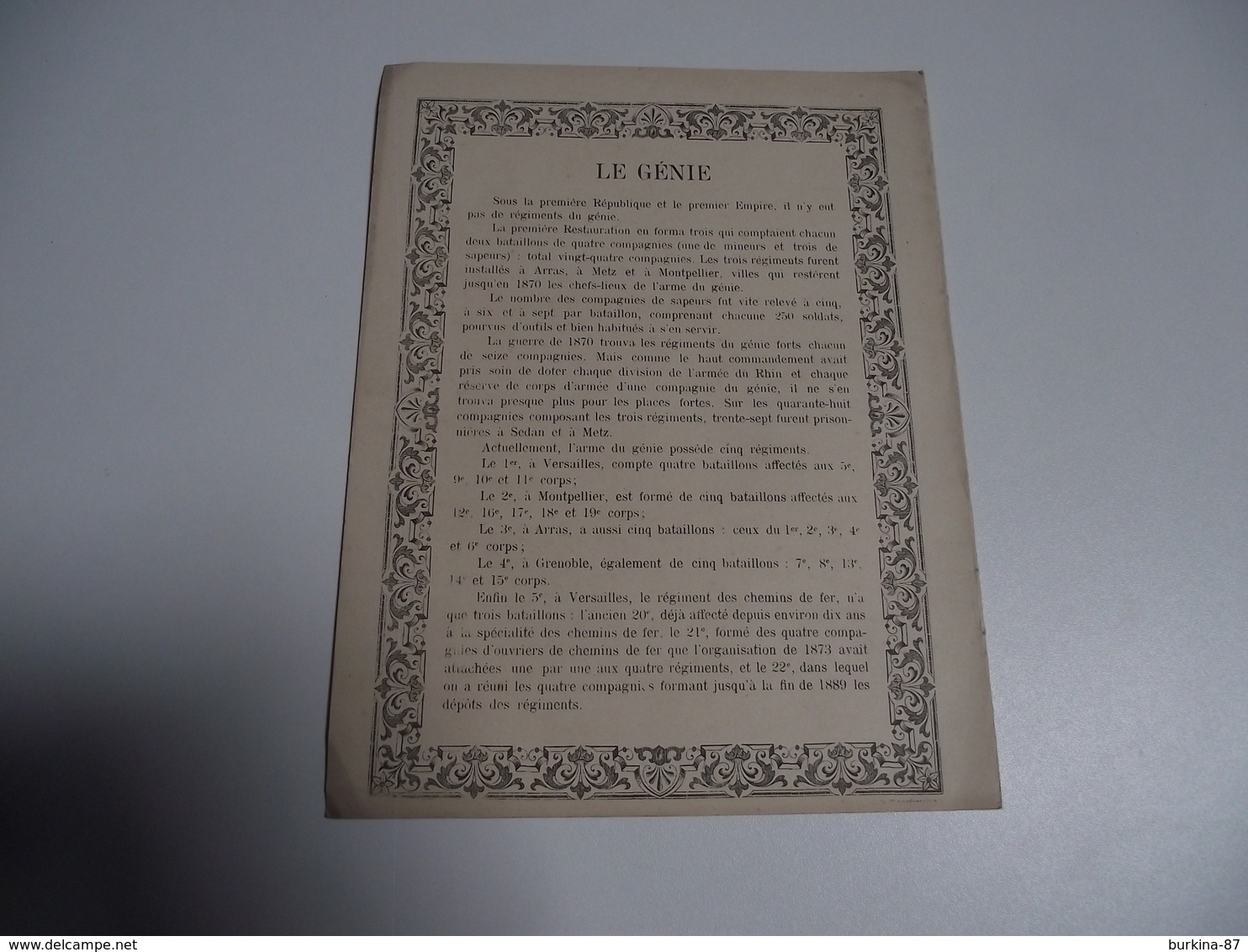 Protège Cahiers, Armée Française , Génie Militaire - Collections, Lots & Séries