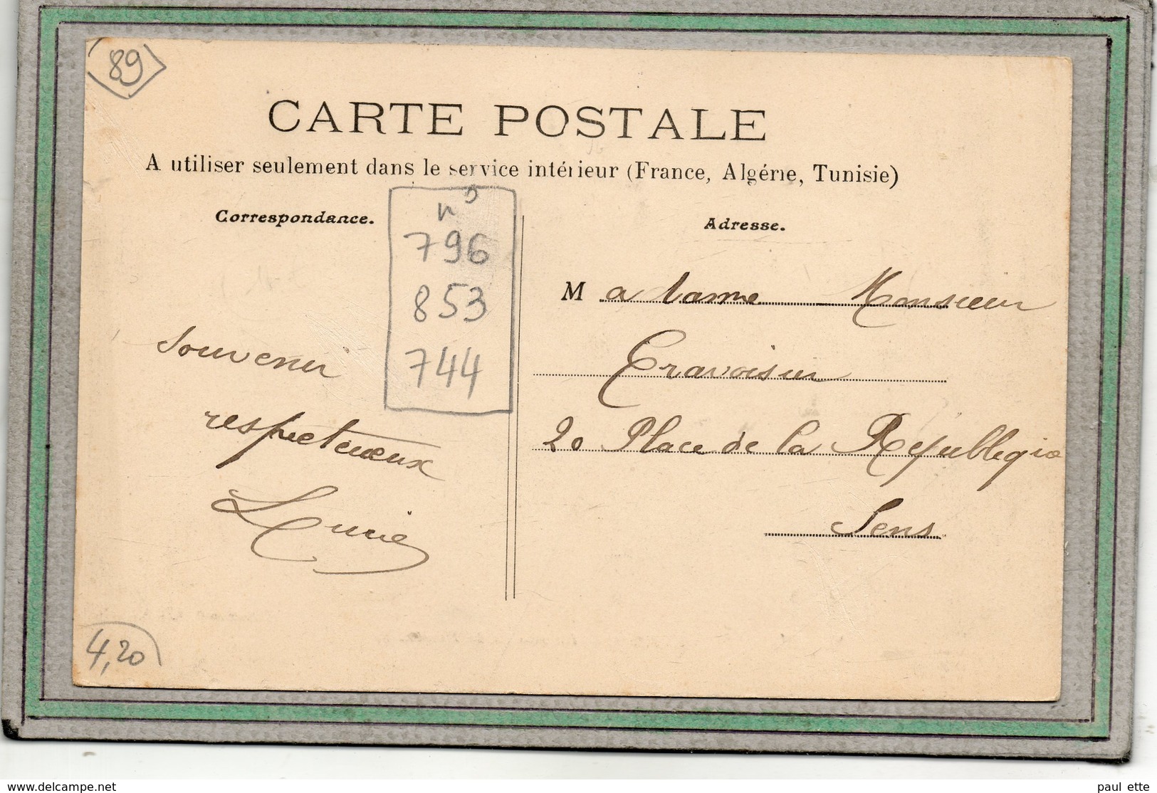 CPA - VERON (89) - Aspect De L'entrée Du Bourg Par La Rue De La Poste En 1908 - Veron