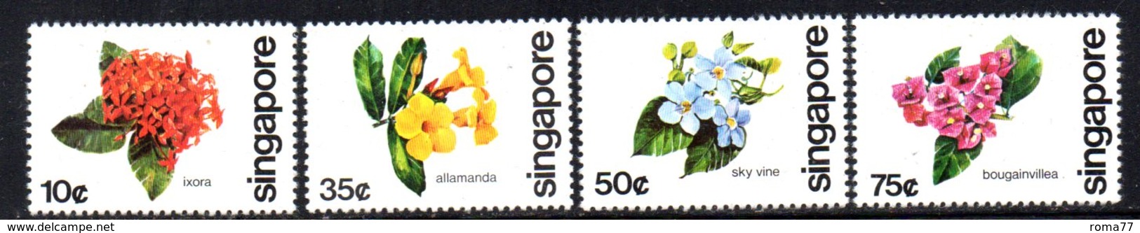 APR1464a - SINGAPORE 1980 ,  Yvert N. 361/364  ***  MNH  (2380A) . Fiori - Singapore (1959-...)