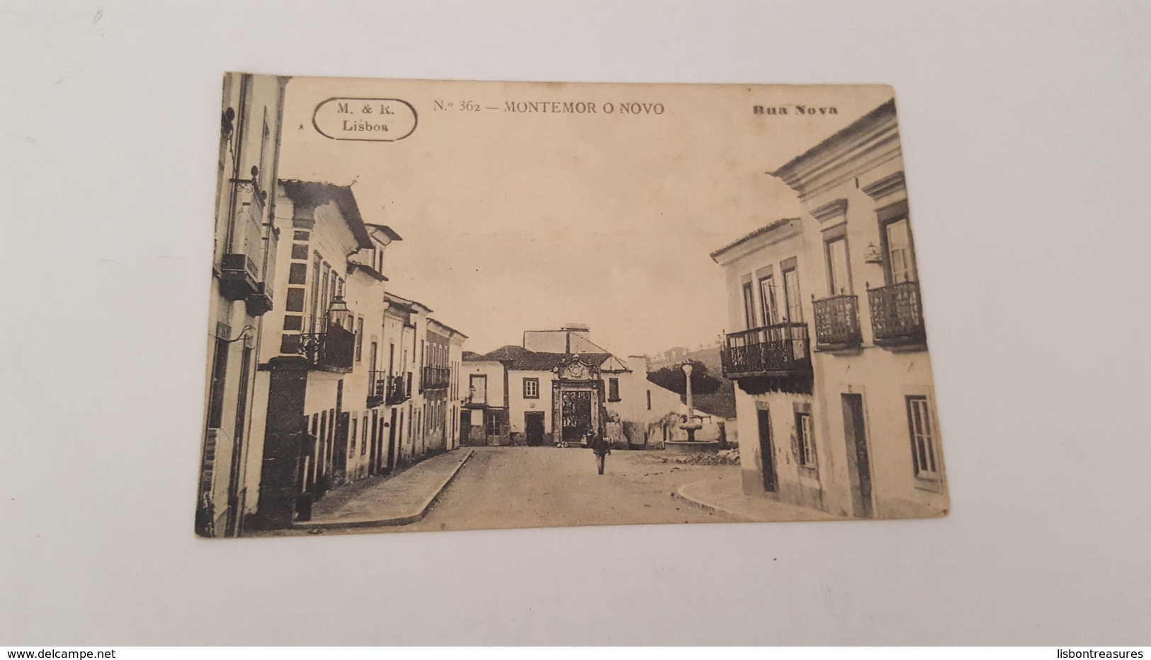 ANTIQUE PHOTO POSTCARD PORTUGAL MONTEMOR - O - NOVO - RUA NOVA USED NO STAMP 1919 - Evora