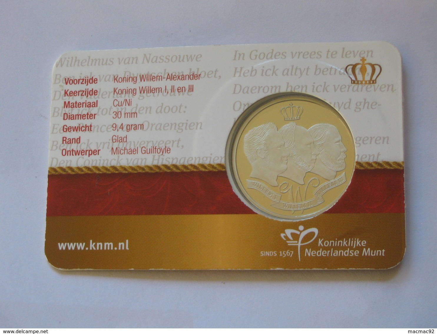 Médaille PAYS-BAS 2013 - WILLEM I - WILLEM II - WILLEM III - Koning Der Nederlanden **** EN ACHAT IMMEDIAT **** - Royaux/De Noblesse