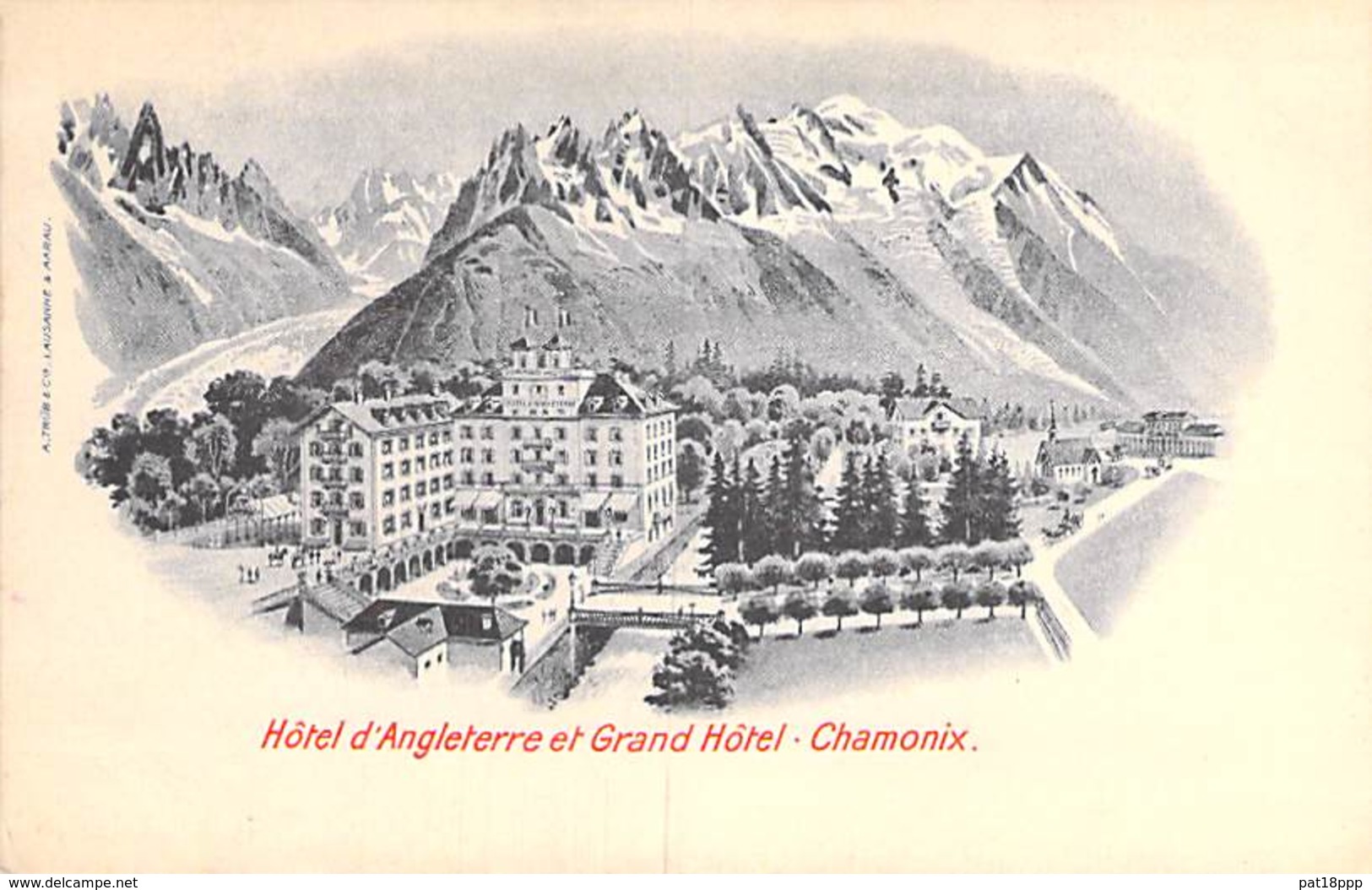 74 - CHAMONIX Mont Blanc : Hotel D'ANGLETERRE T GRAND HOTEL - CPA Illustration - Haute Savoie - Chamonix-Mont-Blanc