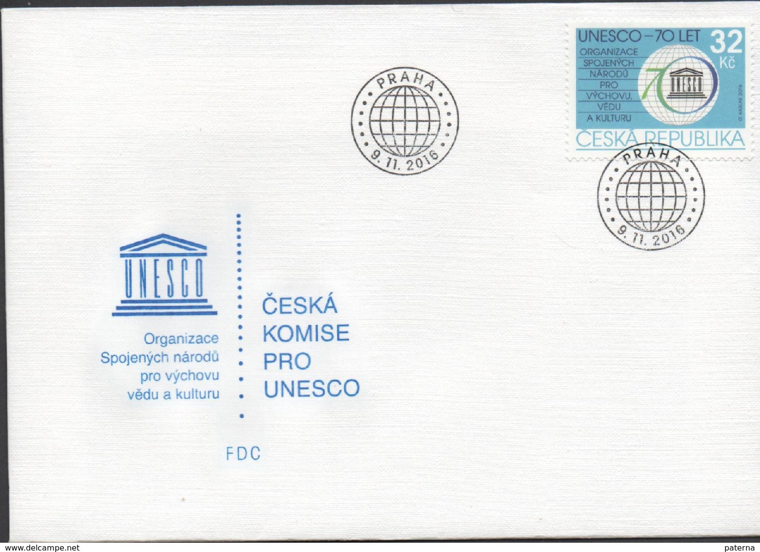 3419   Carta  Praha 2016,UNESCO. - Briefe U. Dokumente