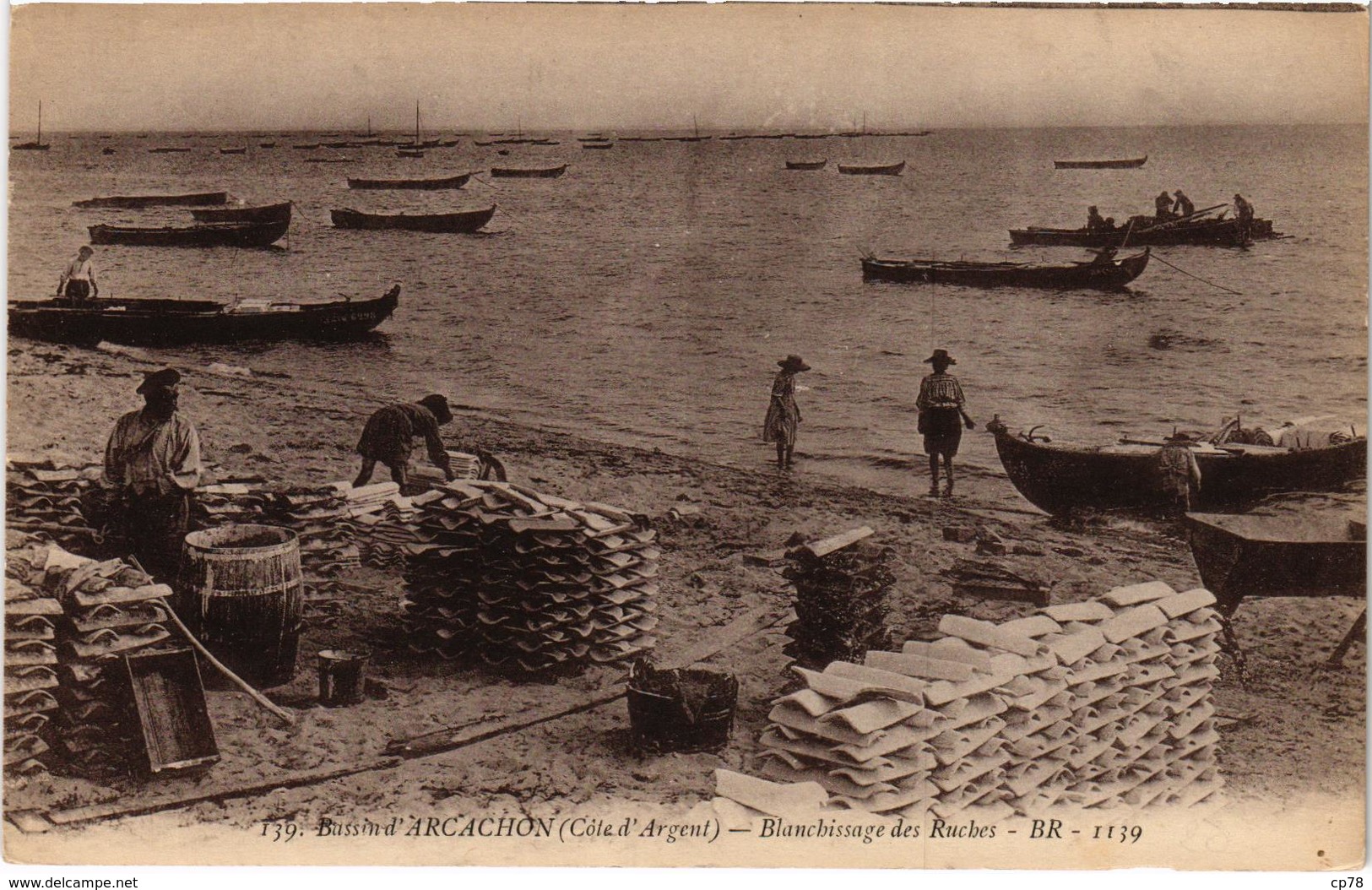 Bassin D'Arcachon Blanchissage Des Ruches  Belle écrite 4/4/1917 Très Bon état Animé Gros Plan - Arcachon