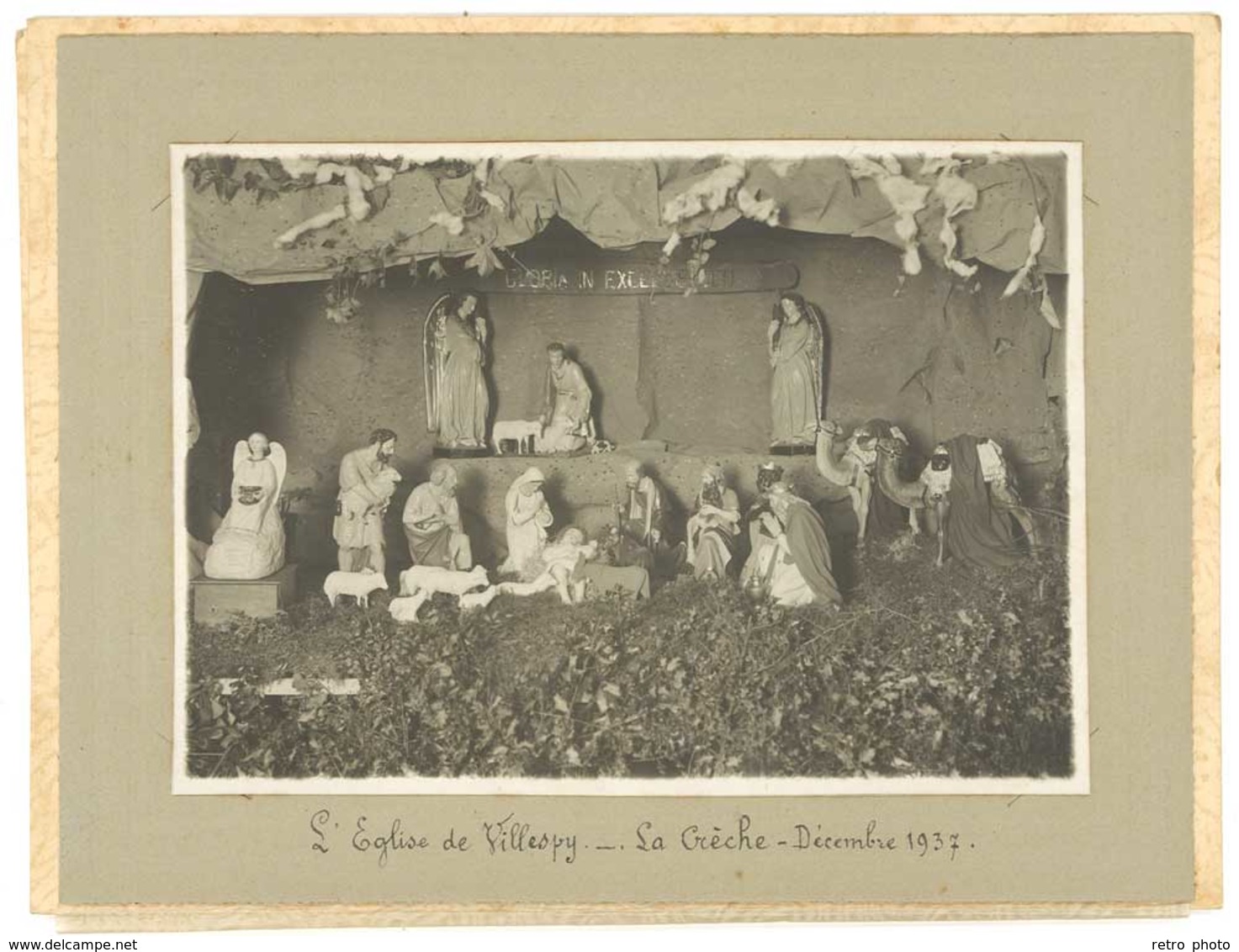 Grande Photo Sur Carton église De Villespy ( Aude ), La Crèche - Lieux